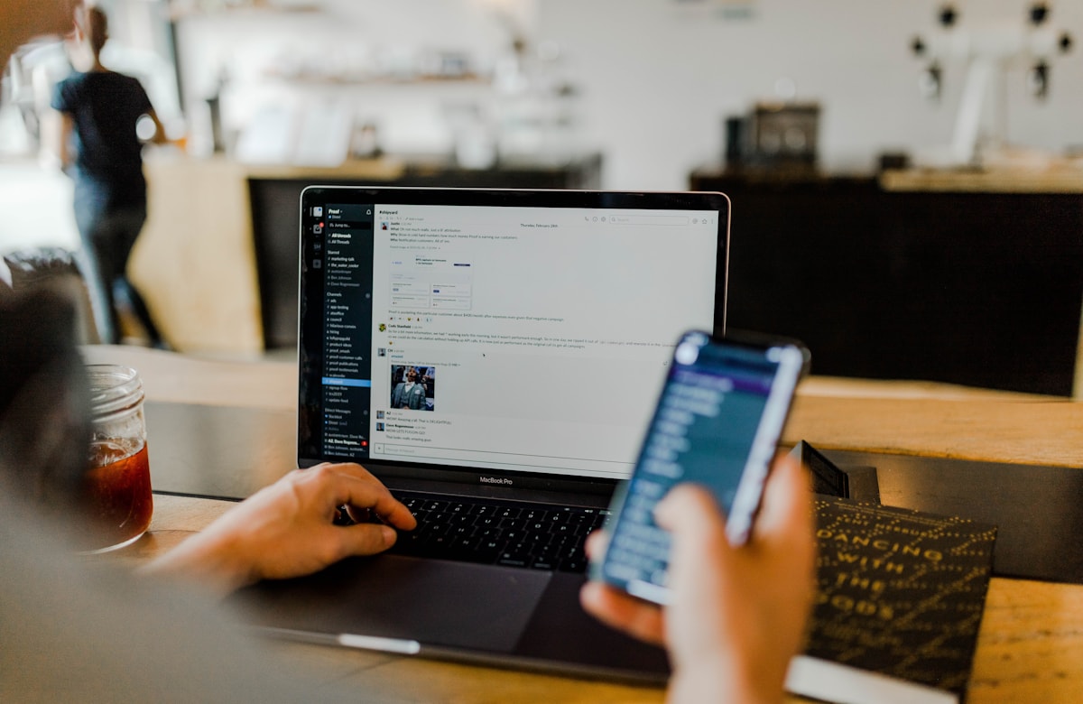 Reviewing performance and monitoring data across a laptop and phone